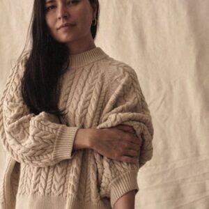 Sister Katie Marianne Cable Knit in Cream, beige size XS